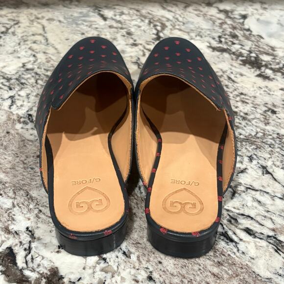 NEW G/FORE Navy Blue Skull Killer T's Leather Mules Size 8 - Picture 7 of 8